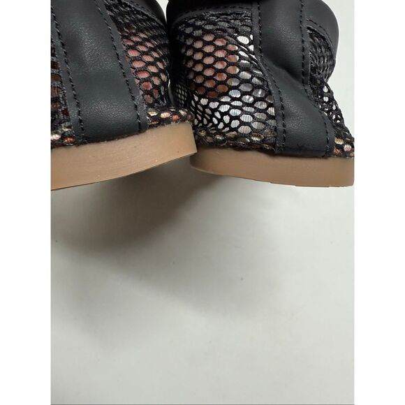 Women’s Black Mesh Mary Jane Flats Buckle Straps - Picture 8 of 13